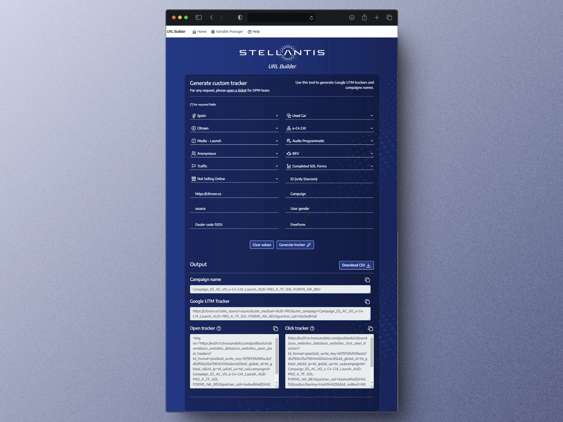 Stellantis URL Builder